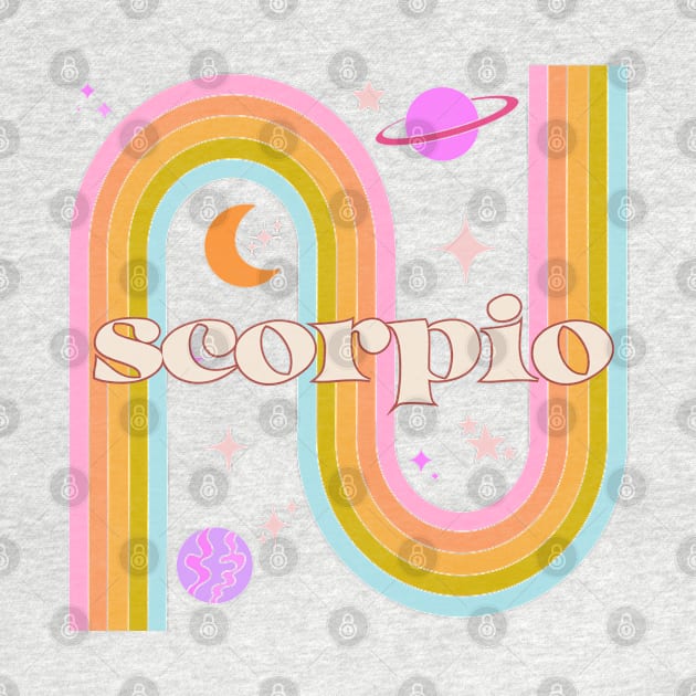 scorpio 70s Rainbow with Flowers by Deardarling